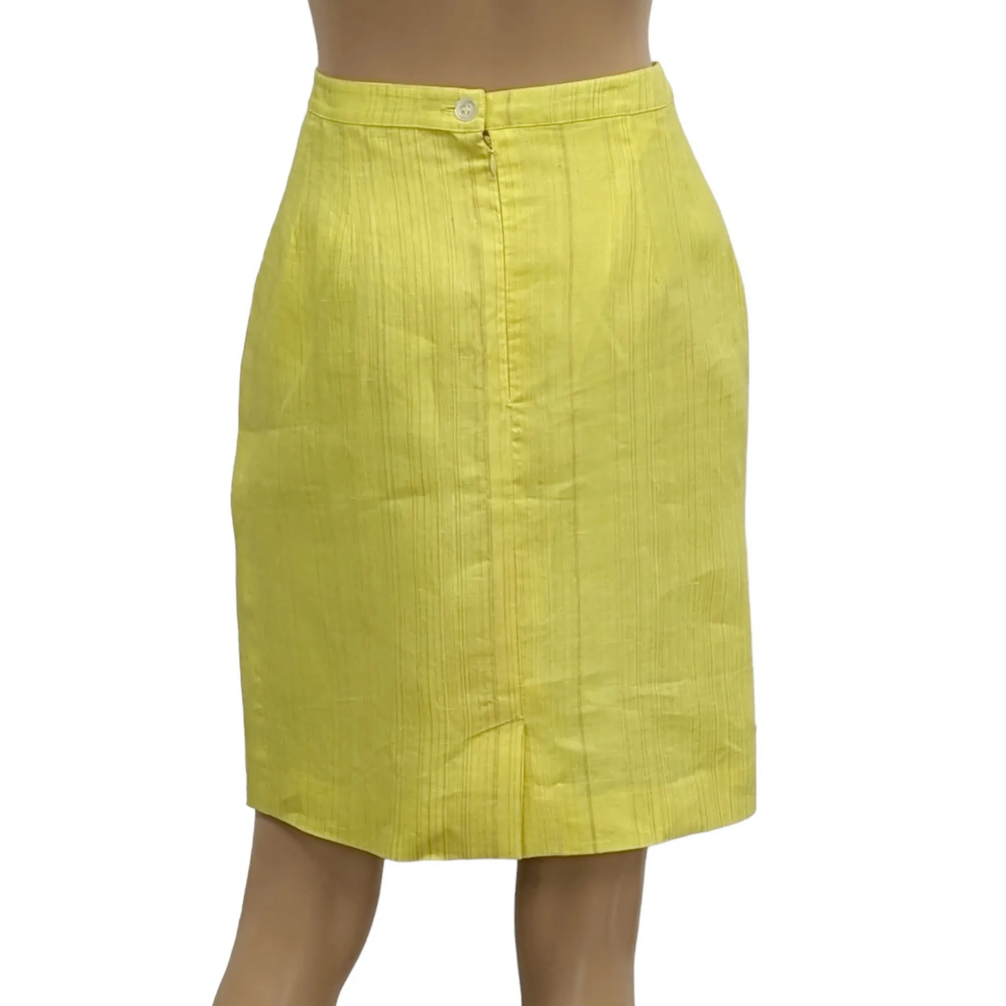 Vintage yellow lemon pencil skirt Rossana Diva Size 44 Italian = 40 French