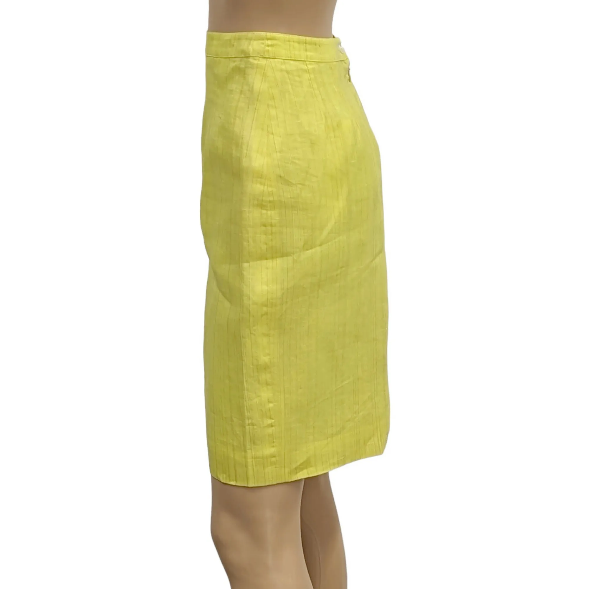 Vintage yellow lemon pencil skirt Rossana Diva Size 44 Italian = 40 French