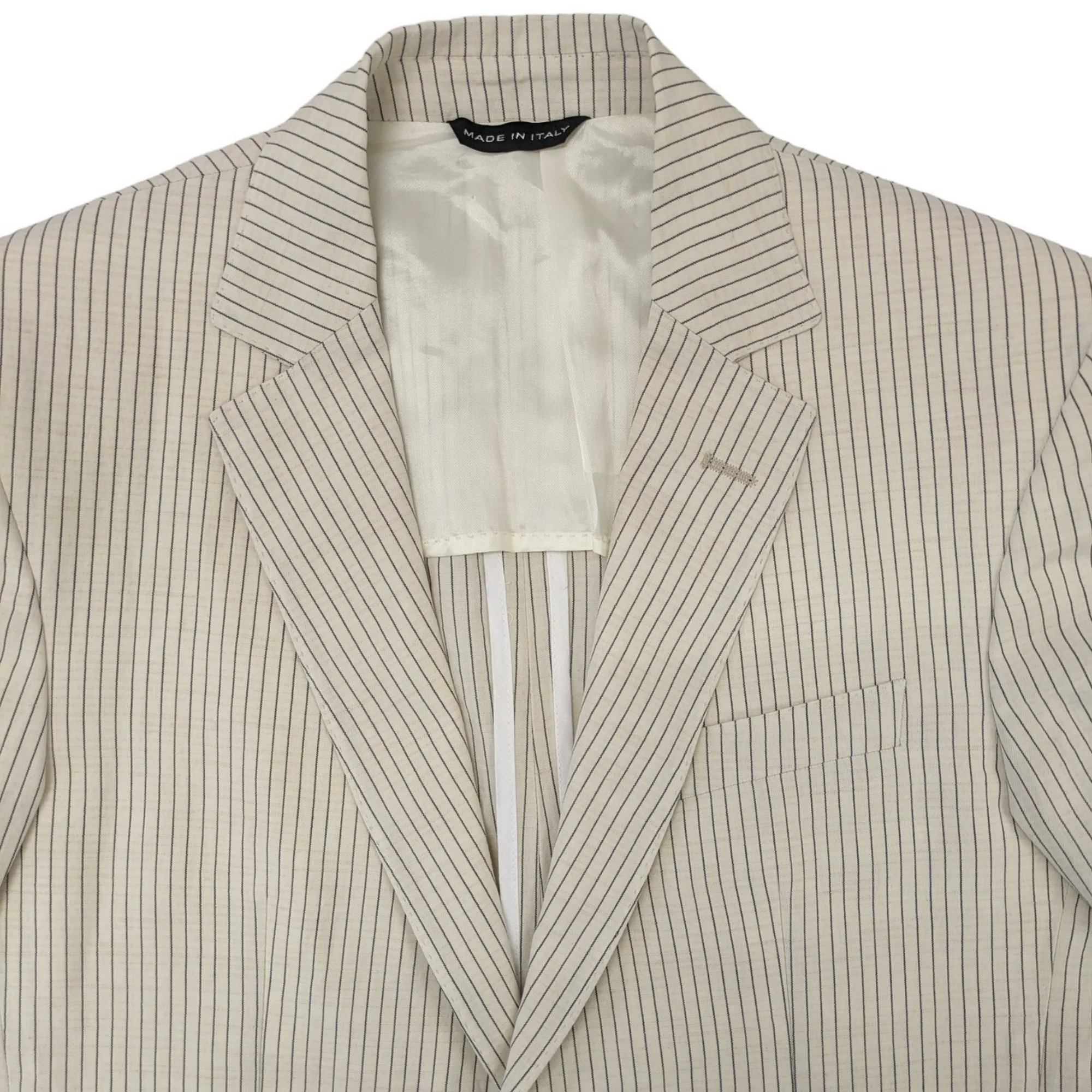 New Jamgot & Co Men's Suit Jacket Size 50 Ital. = Size 46 Striped Linen Blend