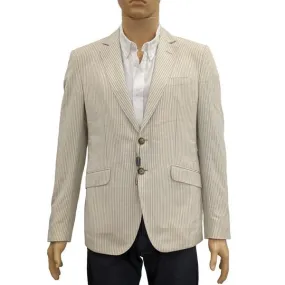 New Jamgot & Co Men's Suit Jacket Size 50 Ital. = Size 46 Striped Linen Blend