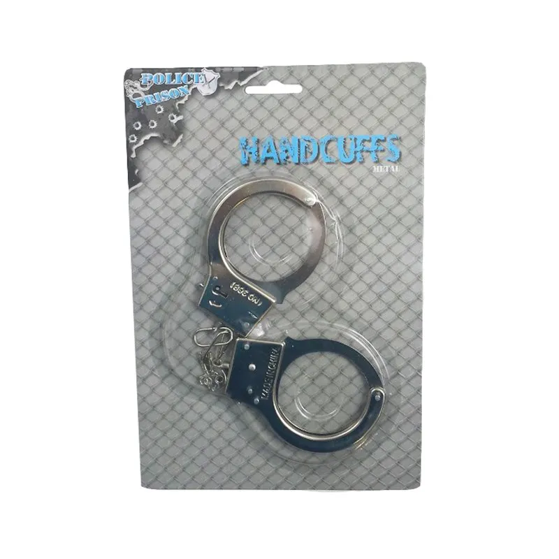 Pair of plastic handcuffs with key