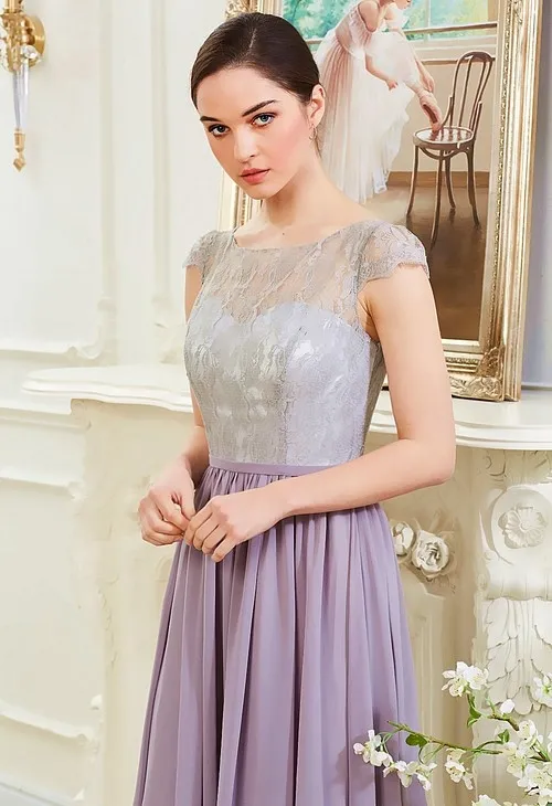 pale grey long evening gown | Nancydress