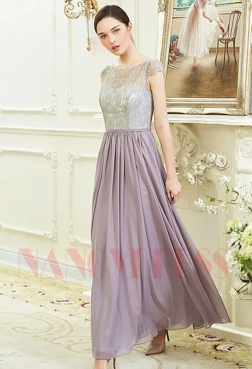 pale grey long evening gown | Nancydress