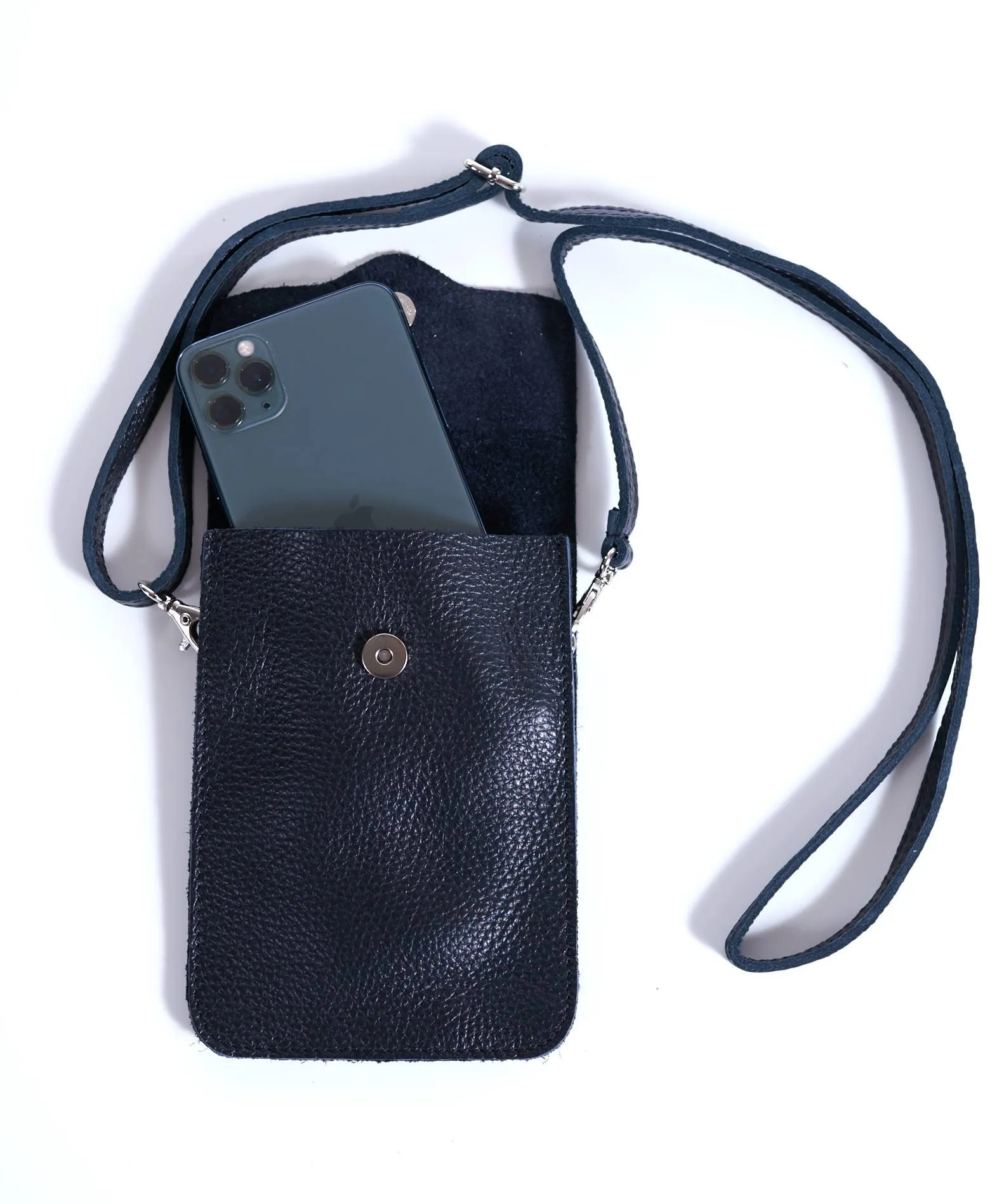 Noah petit sac cuir téléphone portable bandoulière noir.