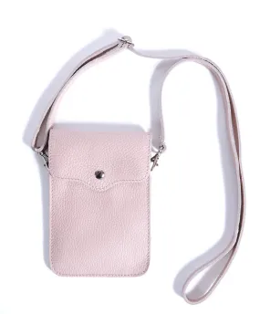 Noah powder leather crossbody phone pouch