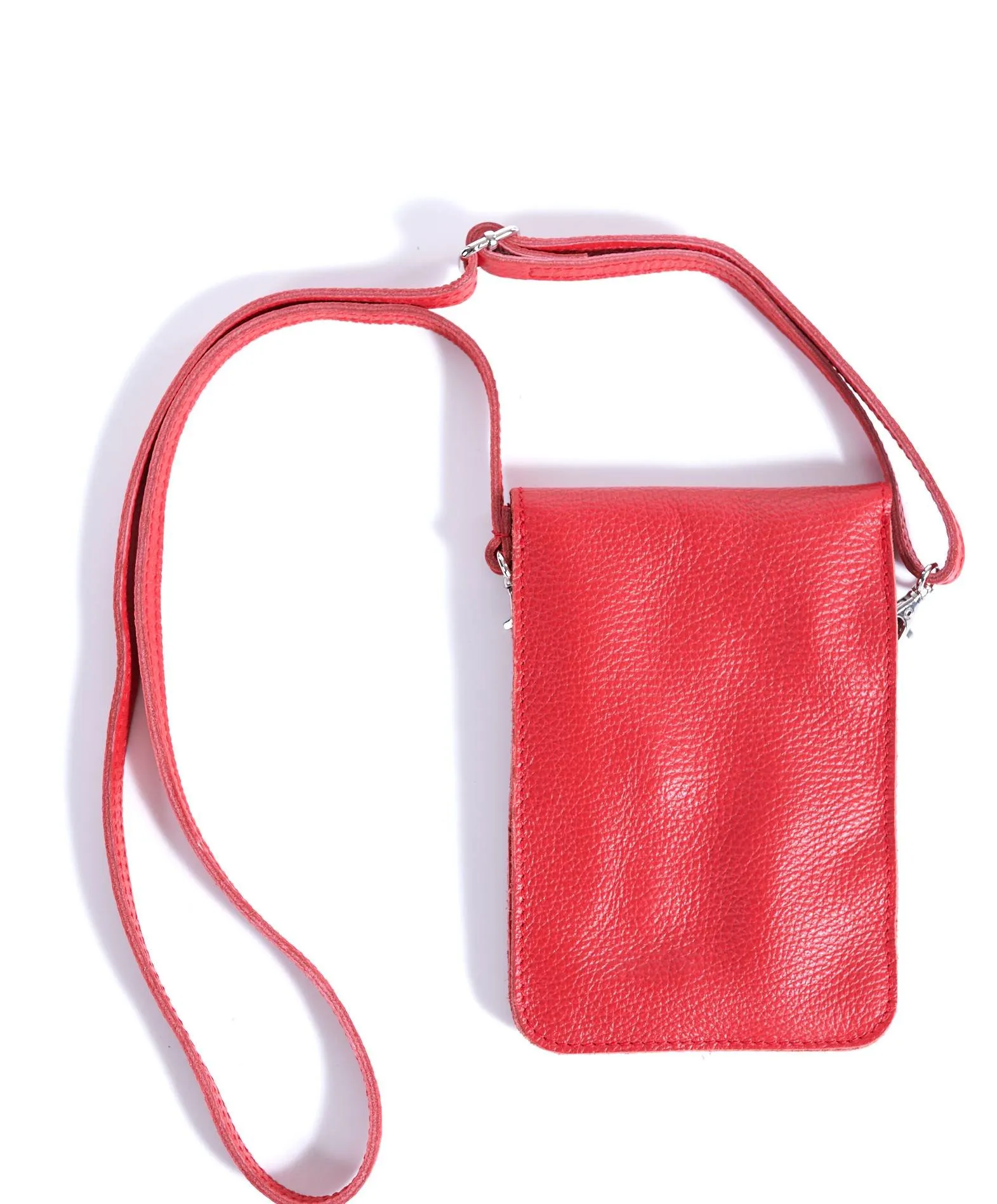 Petit sac à bandoulière cuir pour téléphone portable rouge Noah