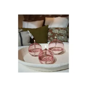 Pink Glass Sphere Oil Lamp - Lin Lampe'iconography glassware.