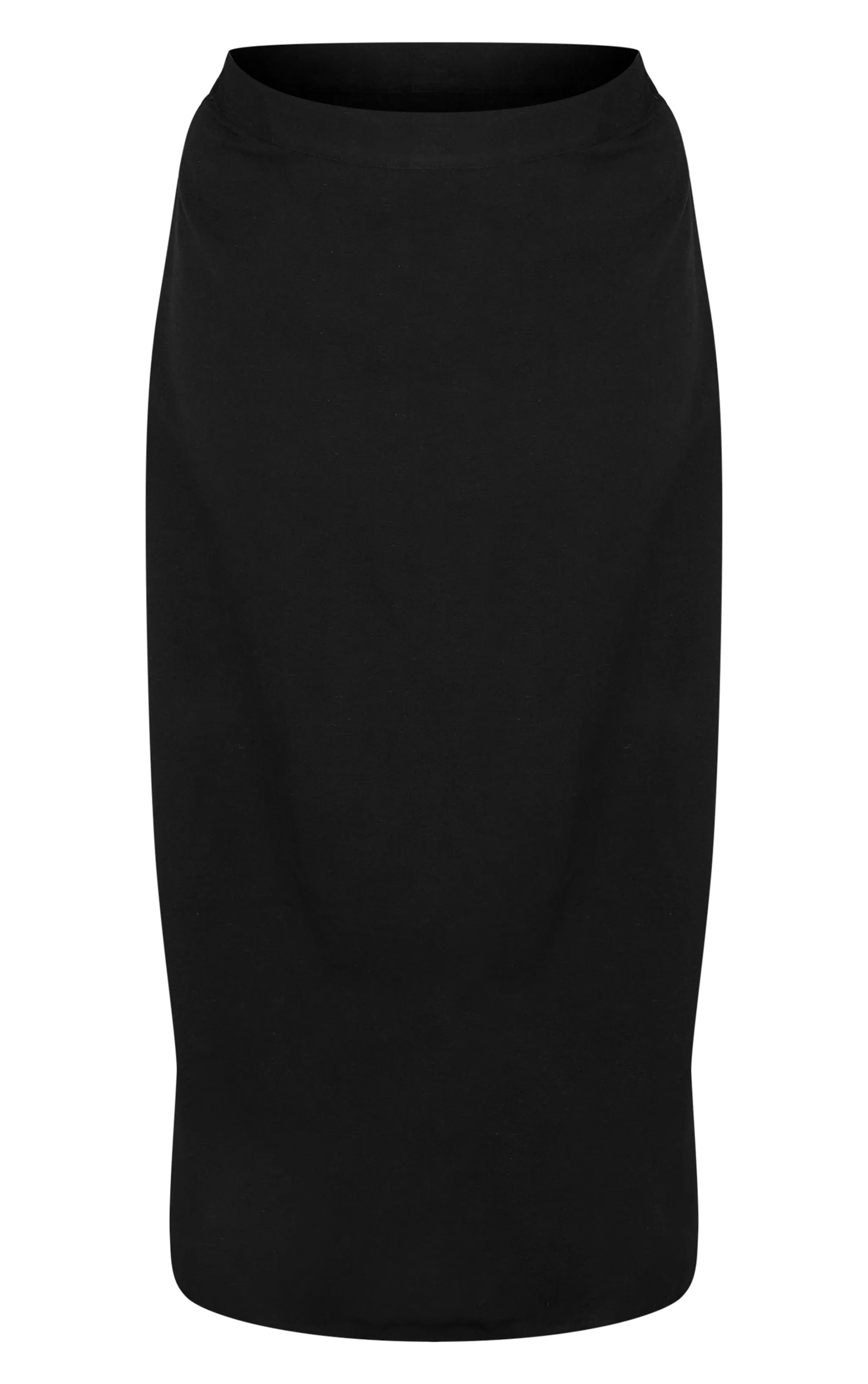 Black Long Flowy Linen Effect Skirt by Plus Size.