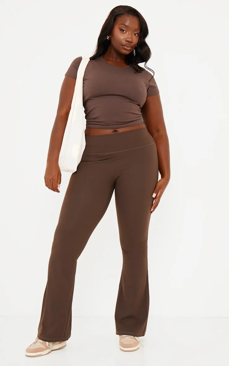 Espresso Flared High-Waisted Yoga Pants Sculpt