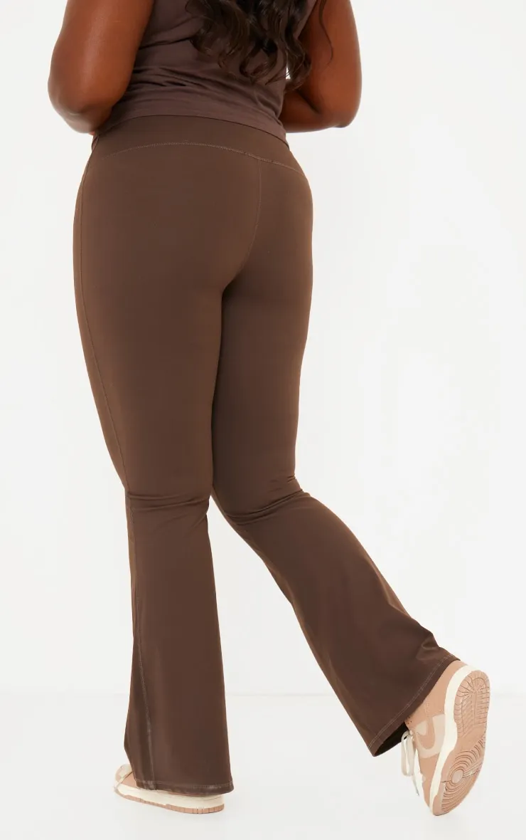 Espresso Flared High-Waisted Yoga Pants Sculpt