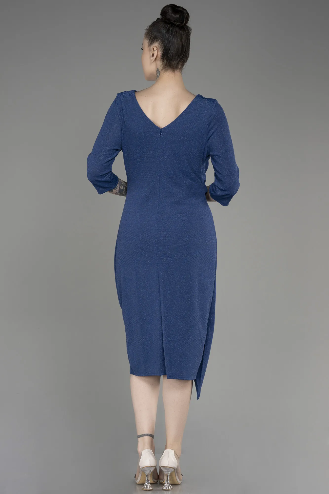 Plus Size Midi Indigo ABK1950 Party Dress