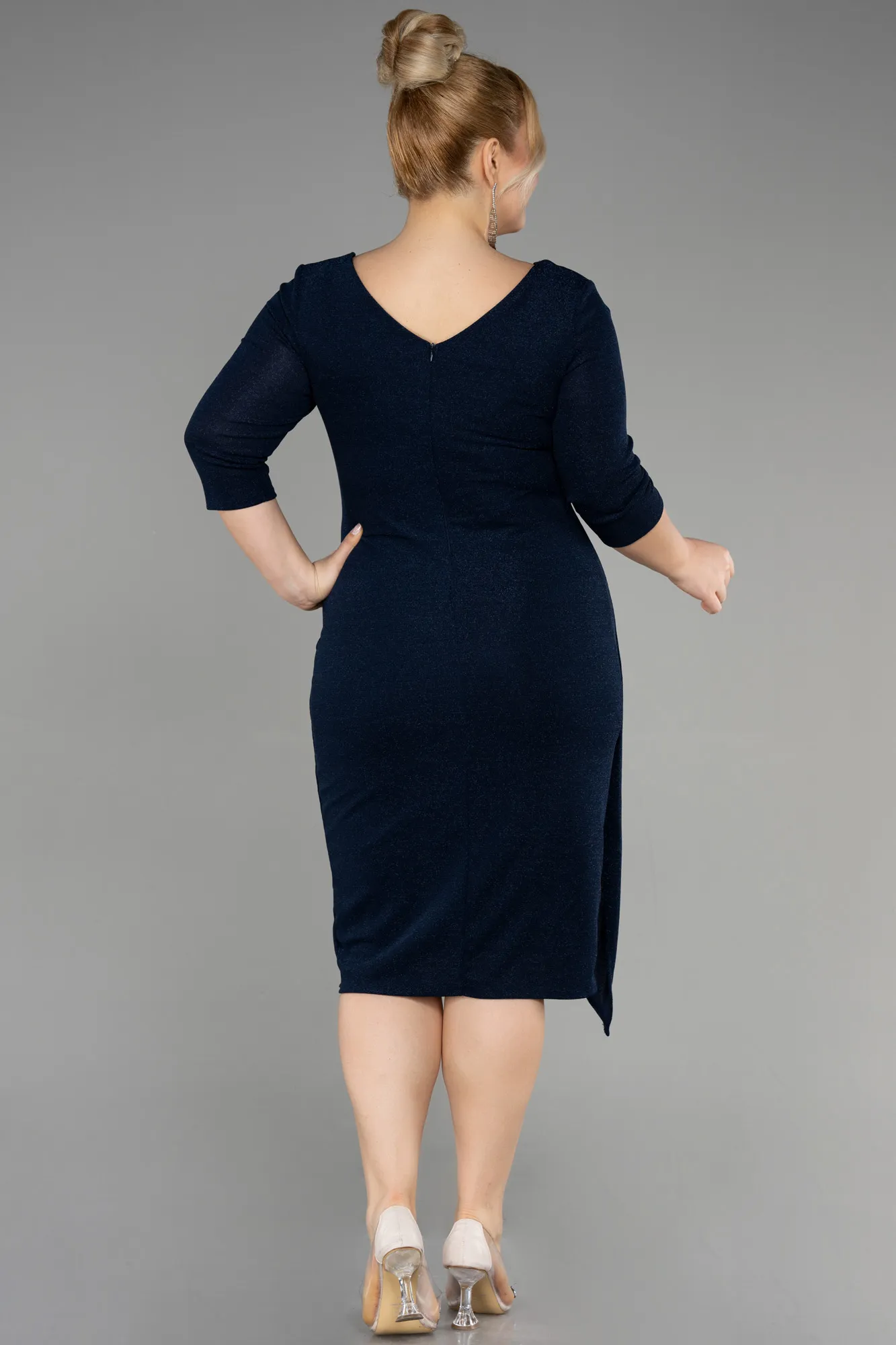 Plus Size Midi Indigo ABK1950 Party Dress