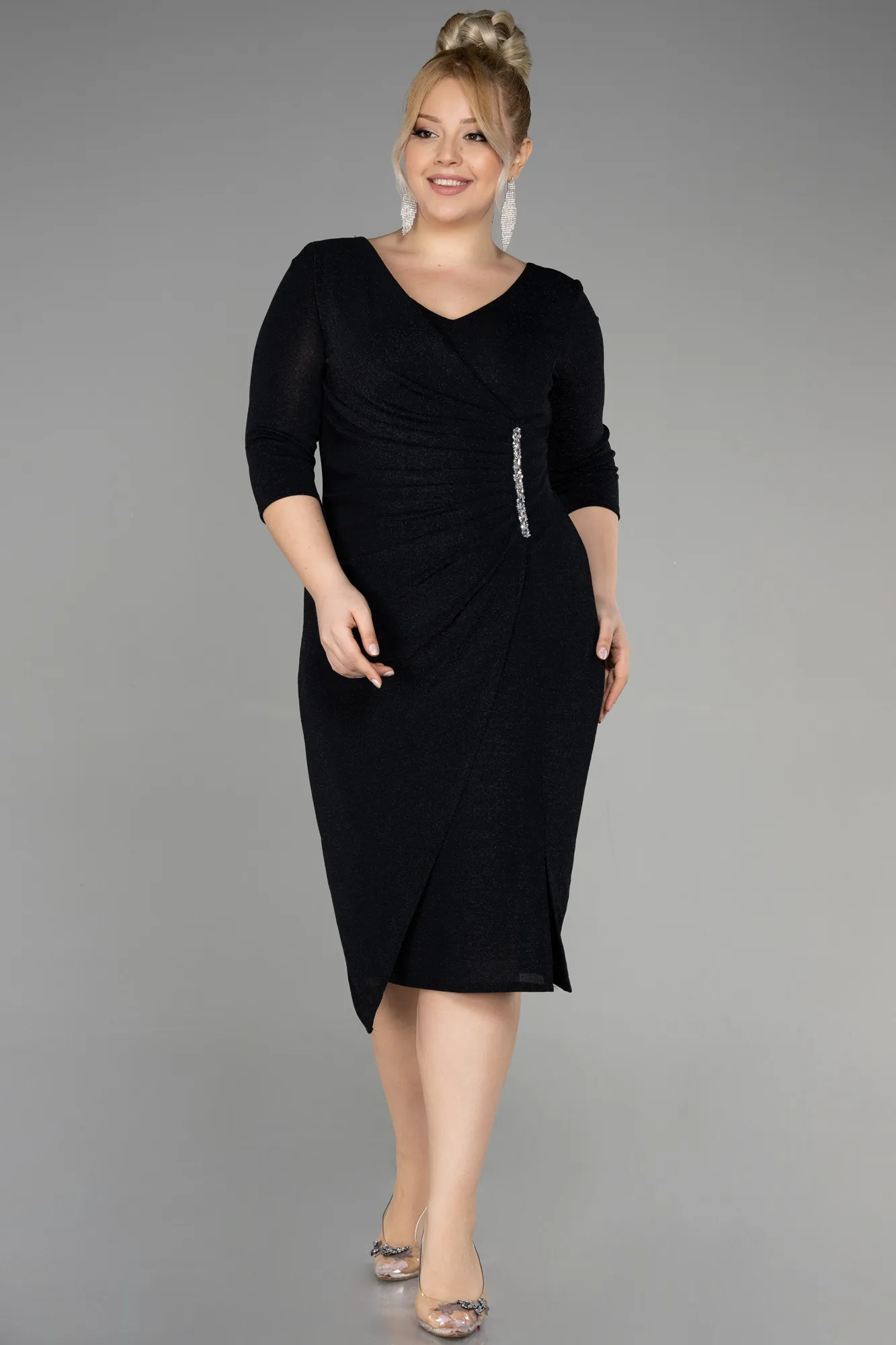 Plus Size Midi Indigo ABK1950 Party Dress