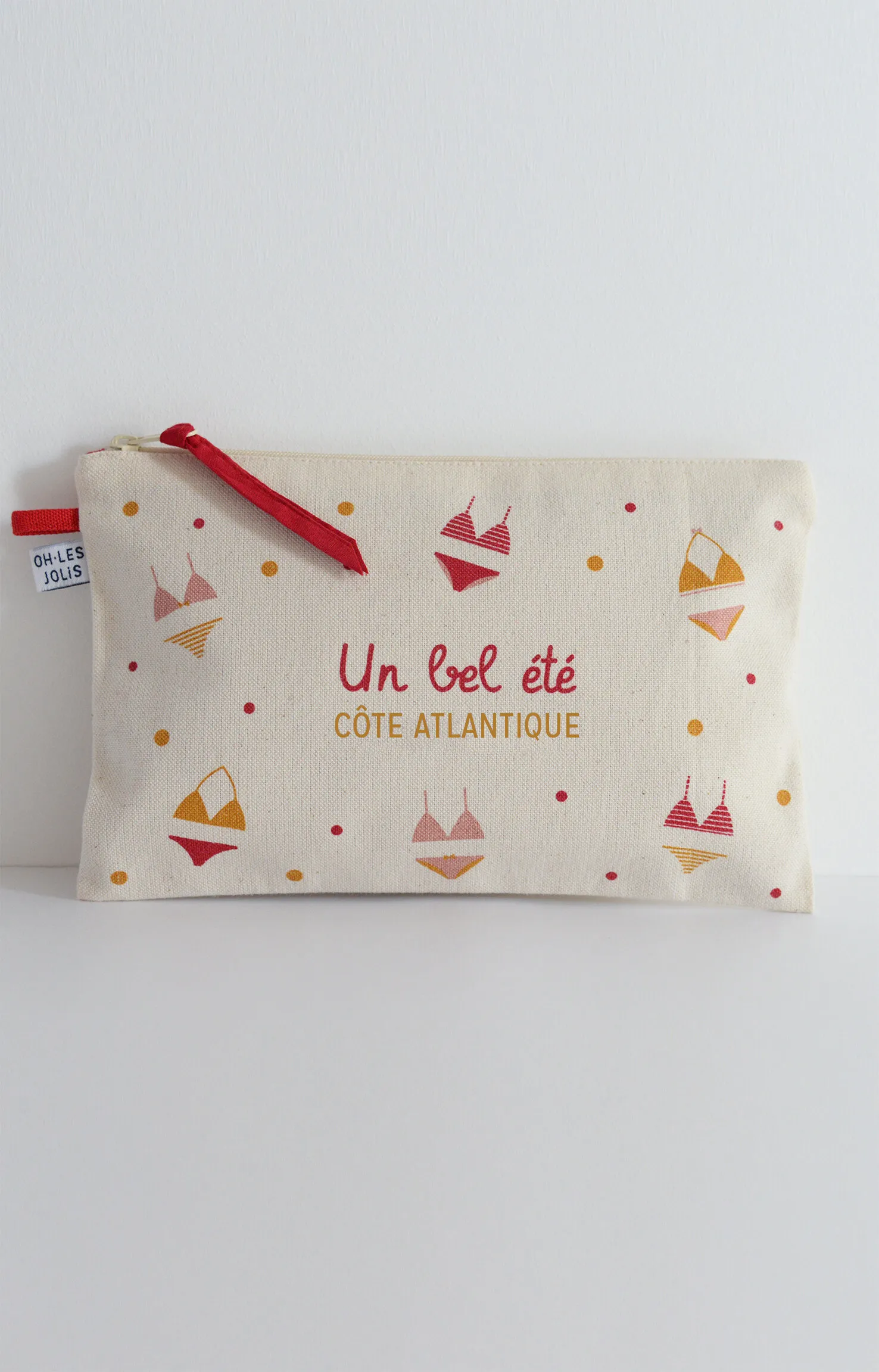 Pochette - Un bel été - rouge by OH LES JOLIS | French Brand of Organic Cotton T-shirts, Sweatshirts, and Accessories