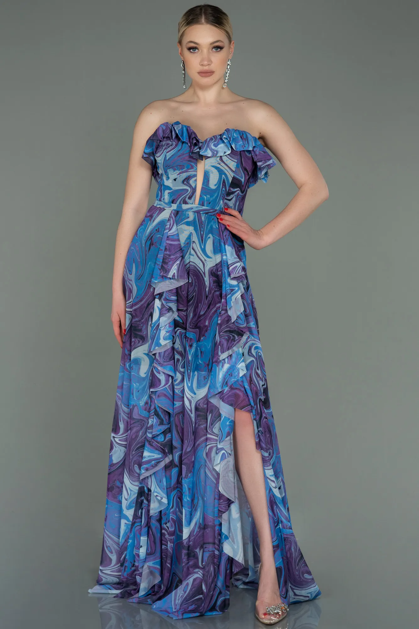 Purple Long Evening Dress ABU3086.