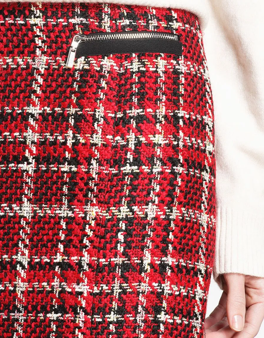 Red Plaid Skirt - Skirts