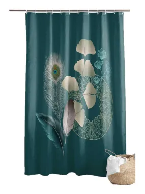 Peacock Ginko-blue Shower Curtain - Blue