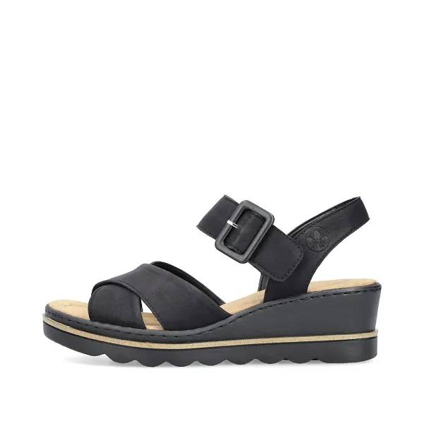 Rieker black sandals 67463 00 - Shop now