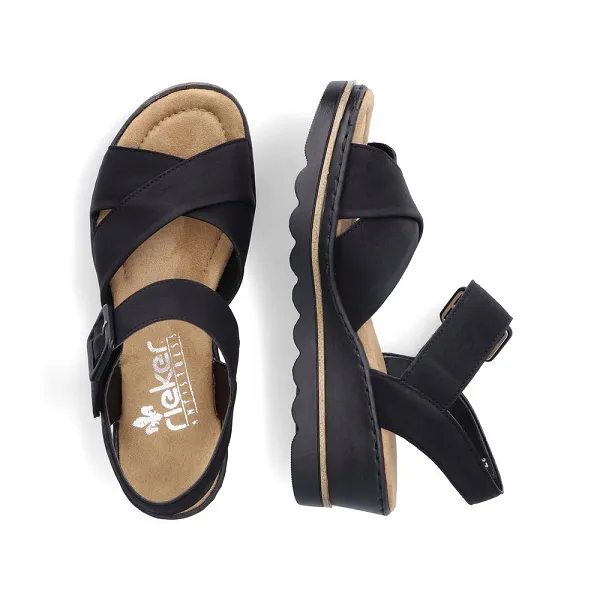 Rieker black sandals 67463 00 - Shop now