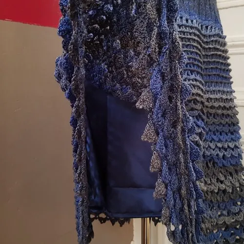 Summer Blue Knit and Crochet Dress Size 42