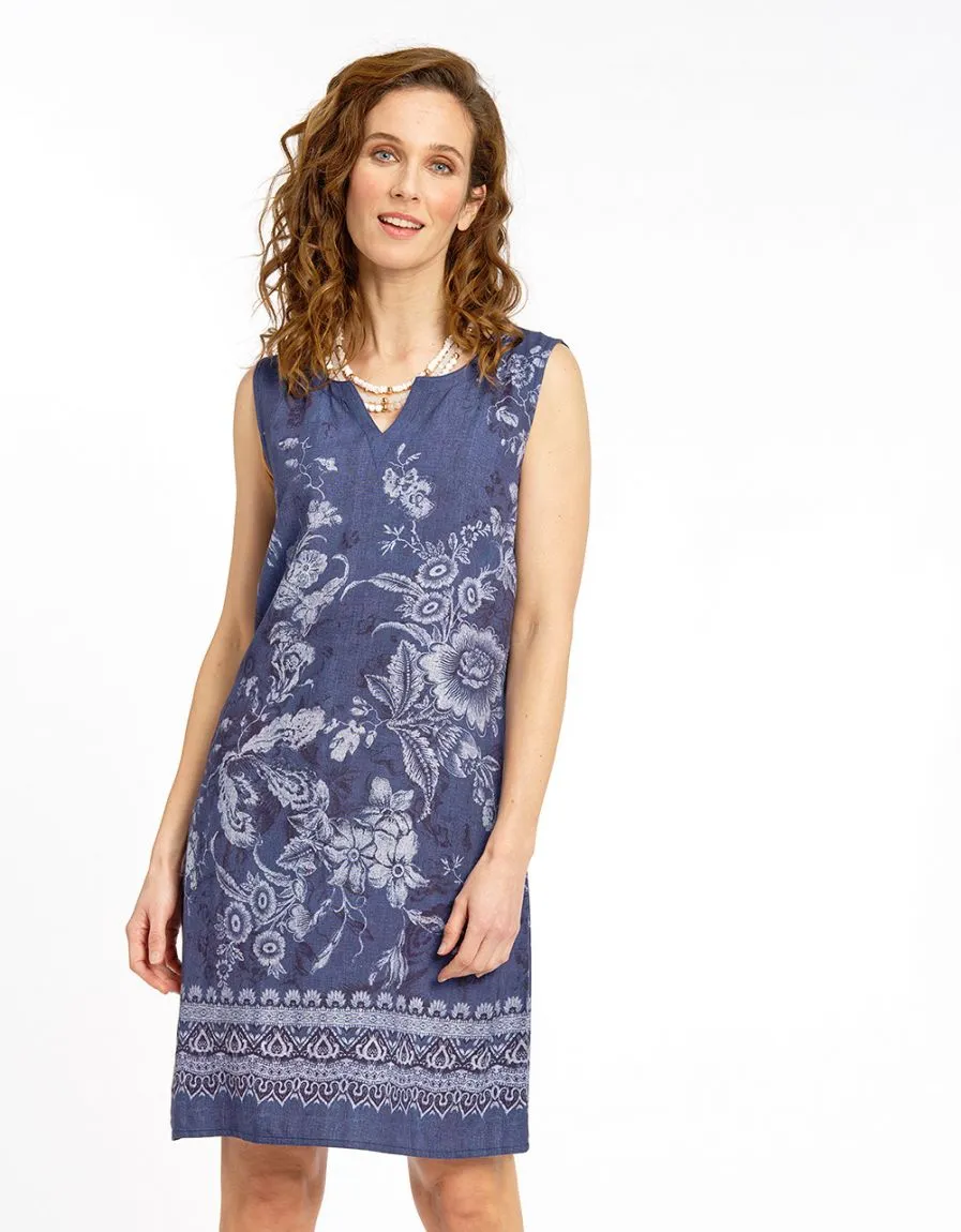 Blue Lightweight Printed Dress - Dresses & Skirts