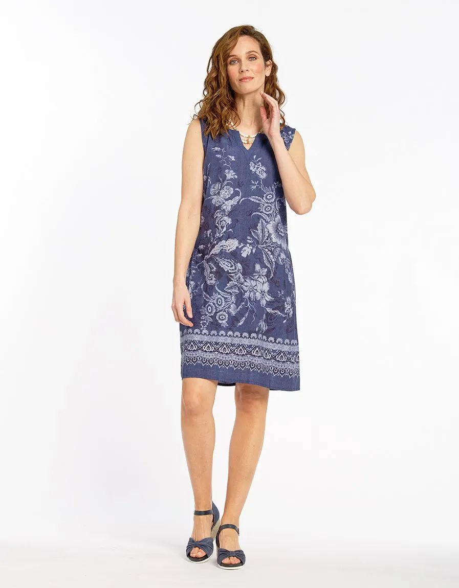 Blue Lightweight Printed Dress - Dresses & Skirts