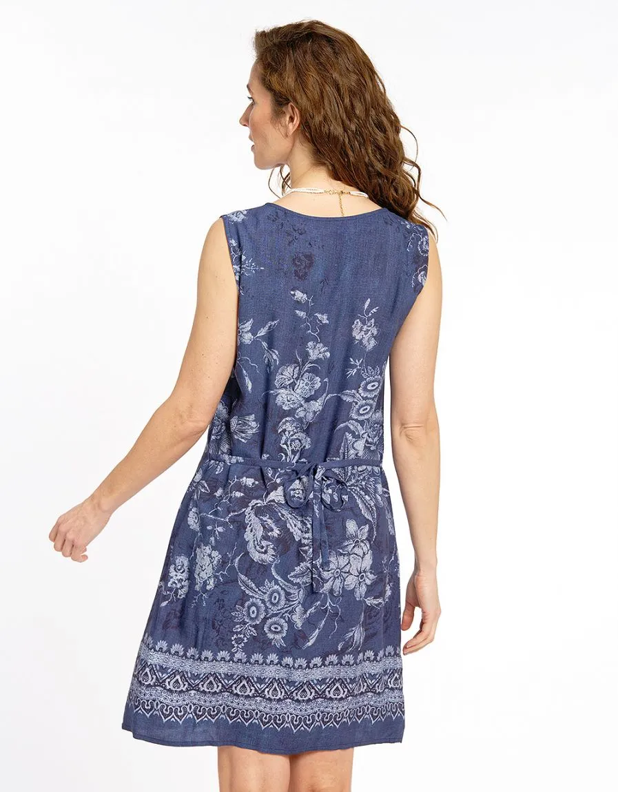 Blue Lightweight Printed Dress - Dresses & Skirts