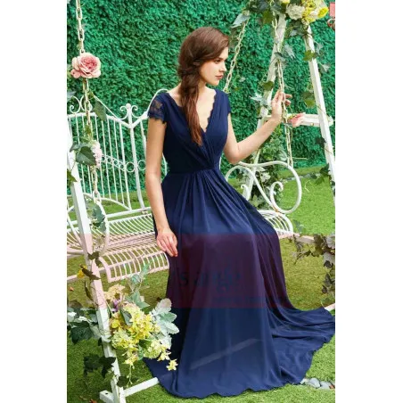 robe de soirée bleu marine Rome