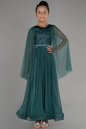 Robe De Soirée Enfants Longue Émeraude ABU3155