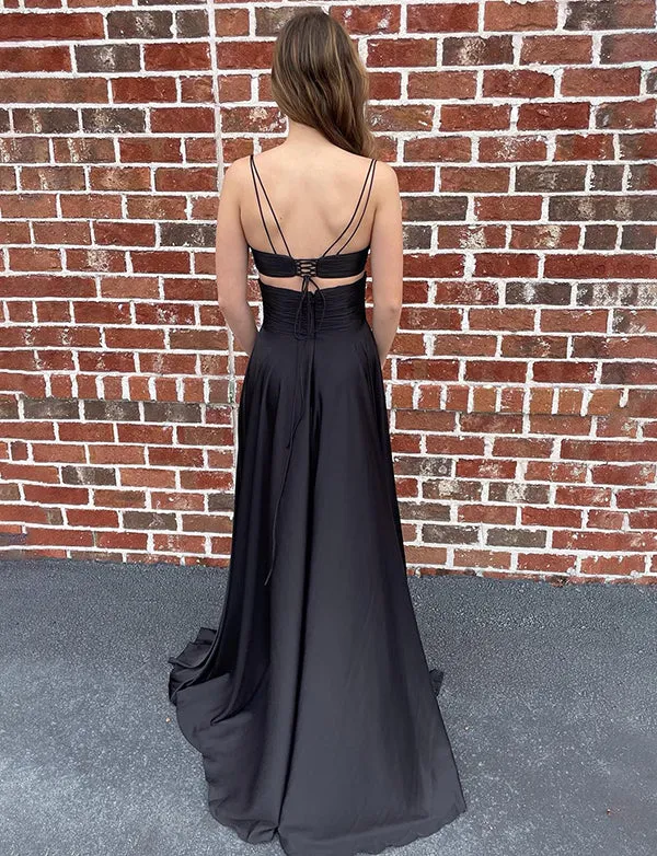 Cut-out and Slit Evening Gown.