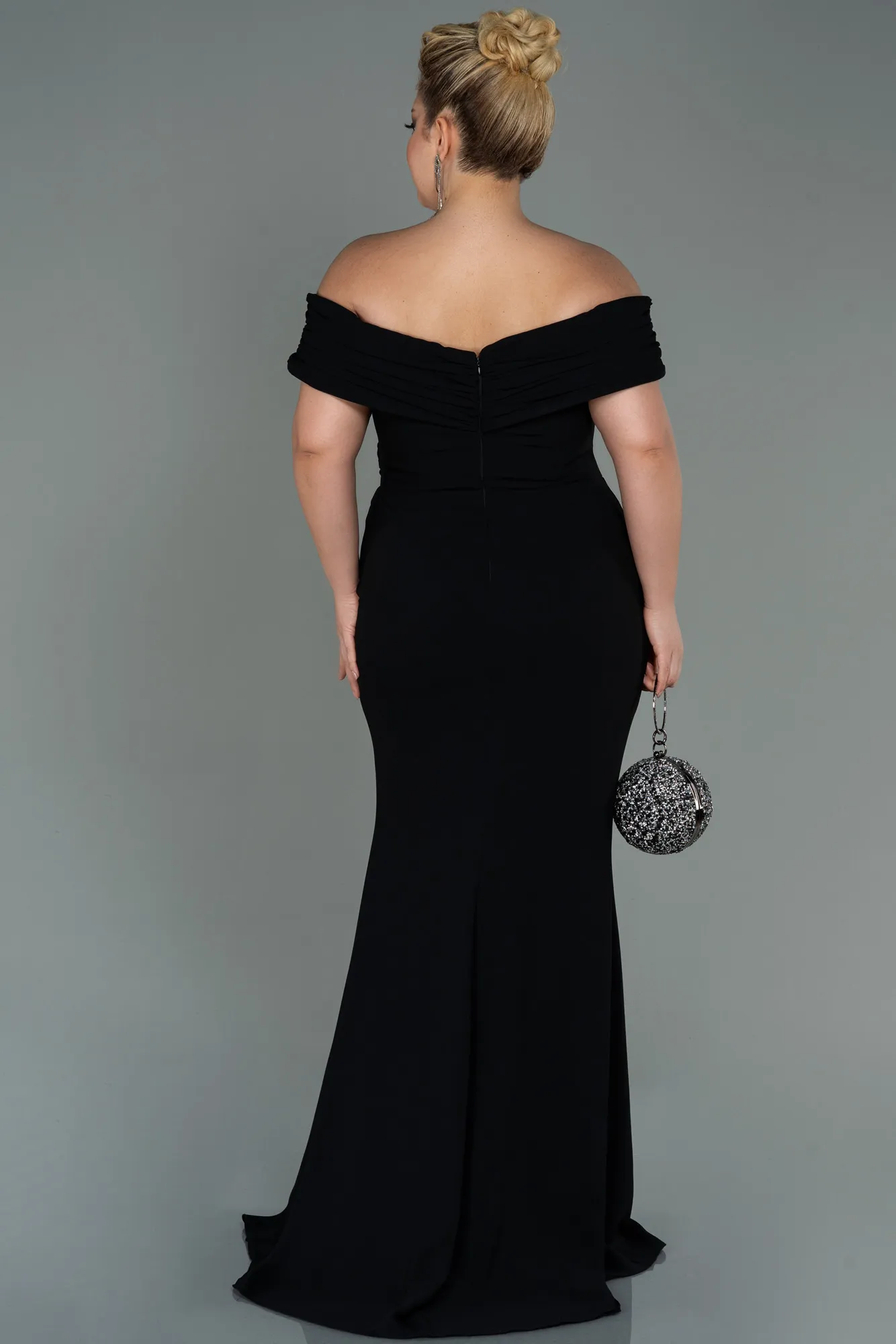 Robe de Soirée Grande Taille Longue Noir ABU3172