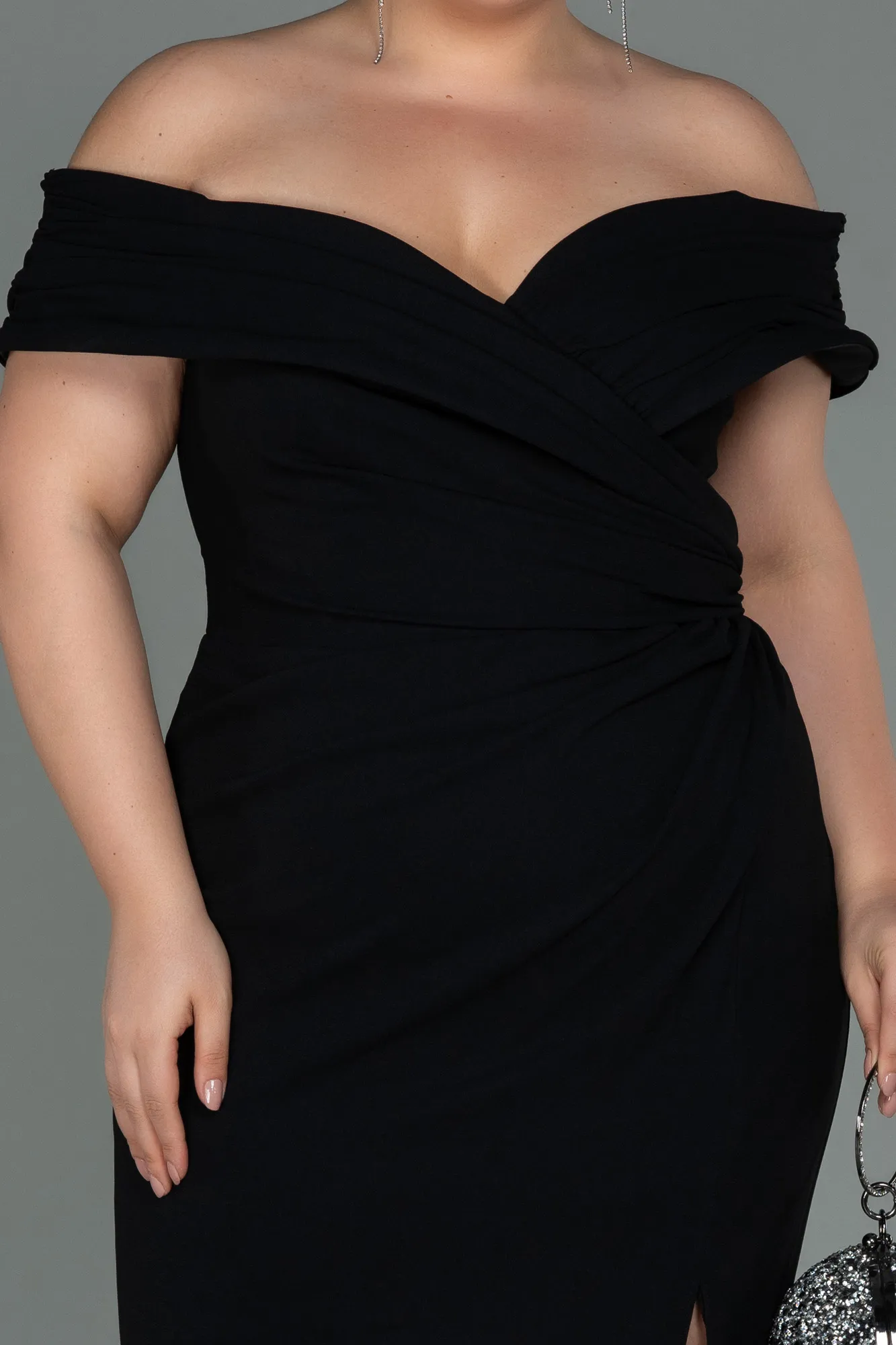 Robe de Soirée Grande Taille Longue Noir ABU3172