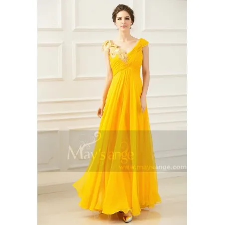 robe de soirée jaune jonquille L770