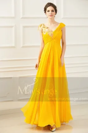 robe de soirée jaune jonquille L770