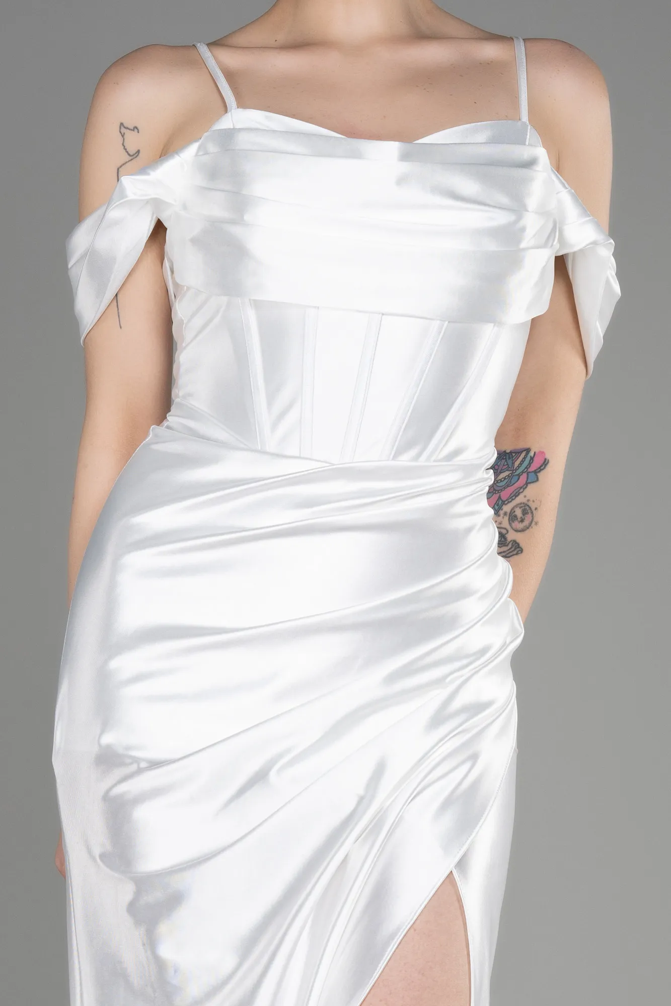 Robe de Soirée Longue Blanc ABU3840