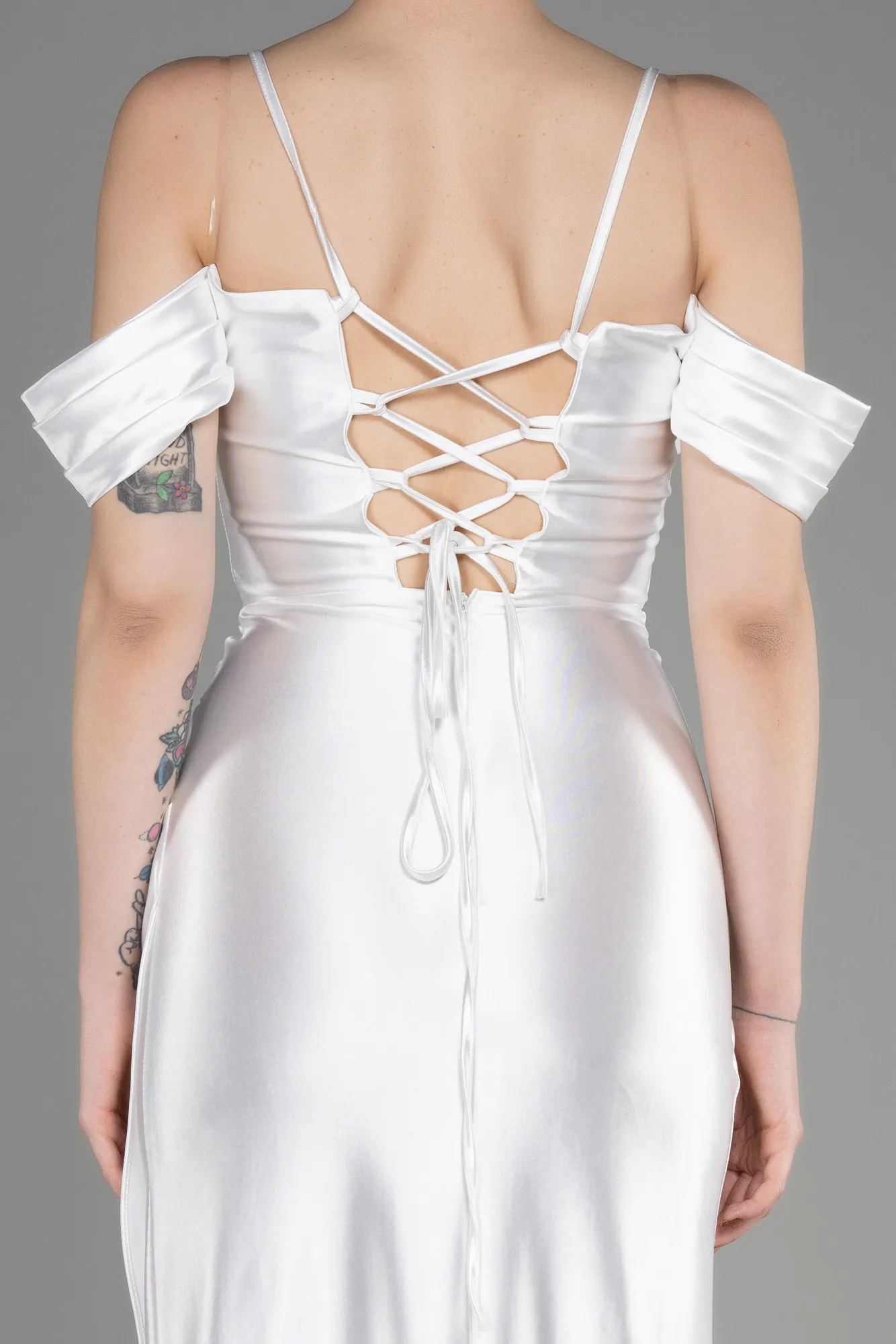 Robe de Soirée Longue Blanc ABU3840