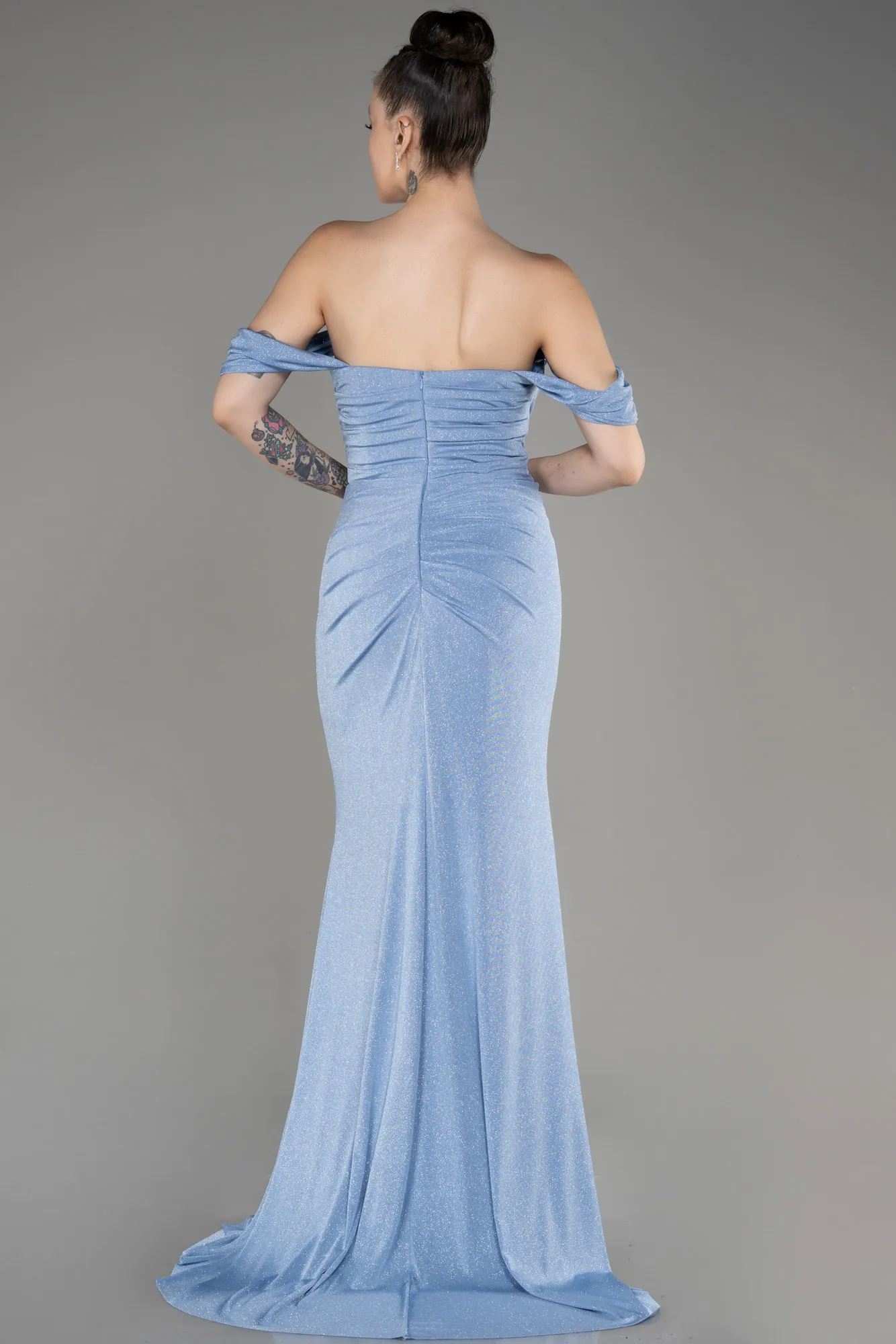 Robe De Soirée Longue Bleu clair ABU3633