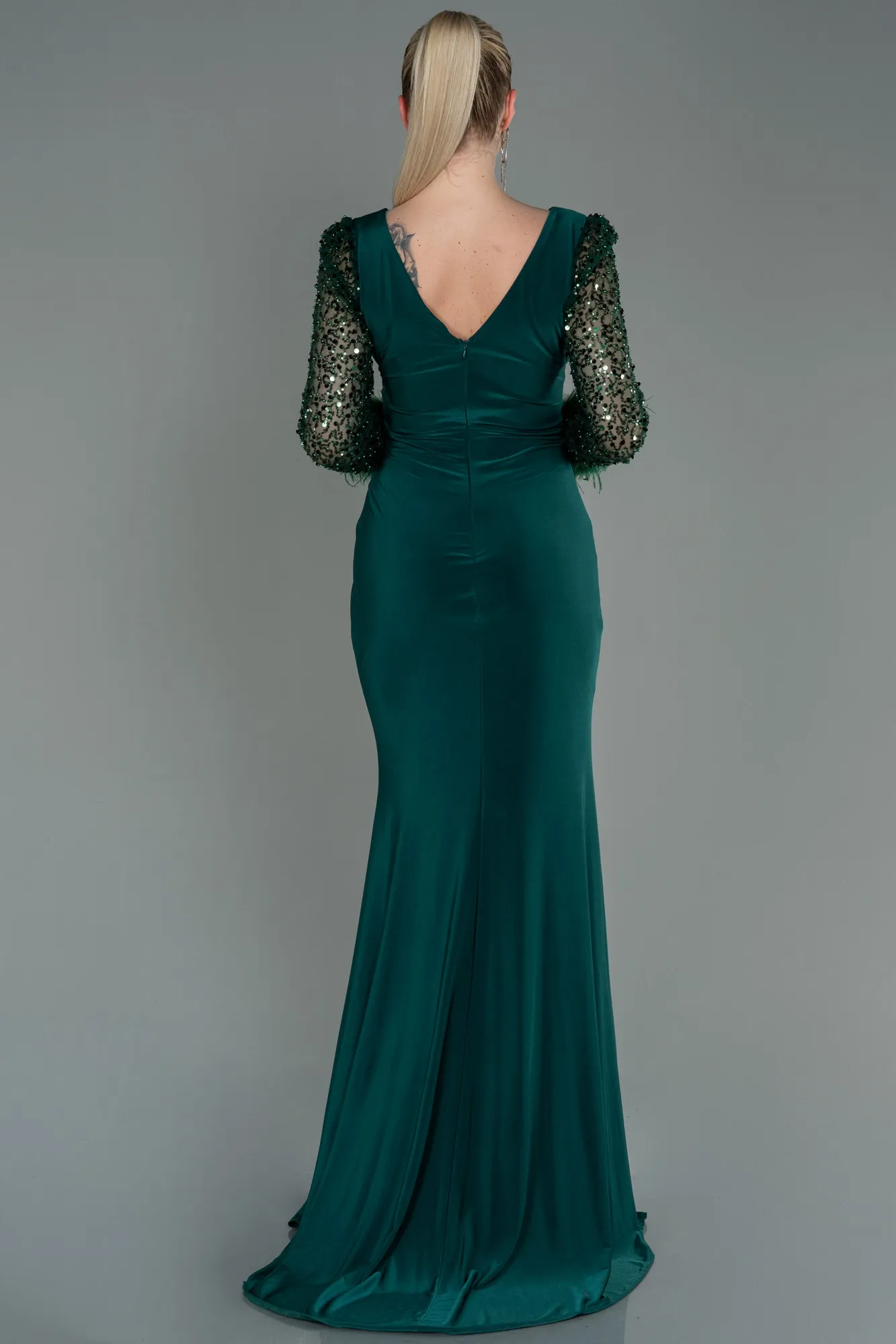 Robe de Soirée Longue Bleu Marine ABU3008