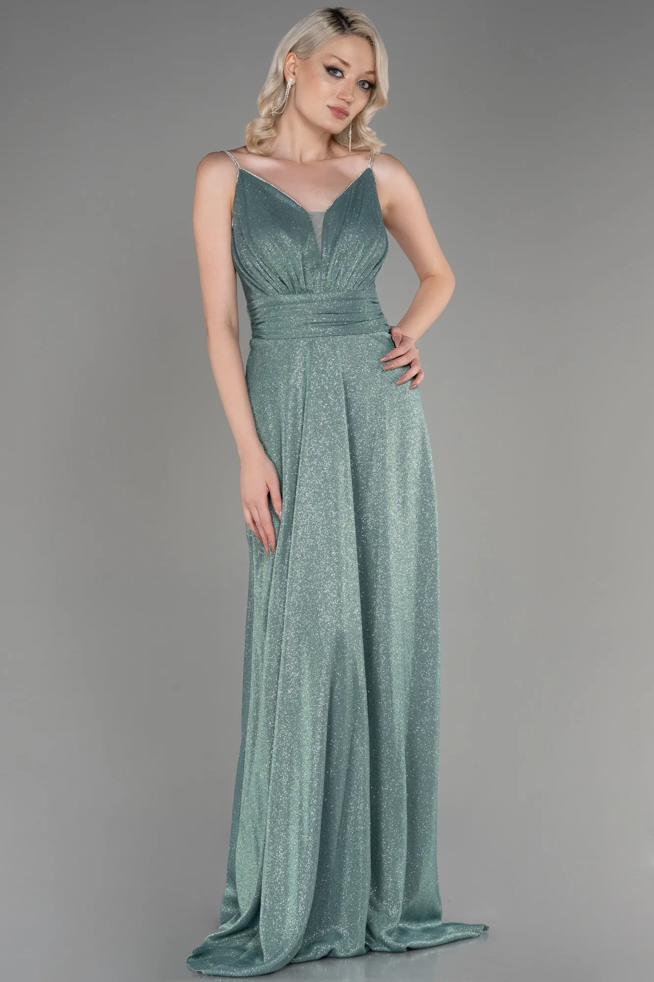 Navy Blue Long Evening Dress ABU3863