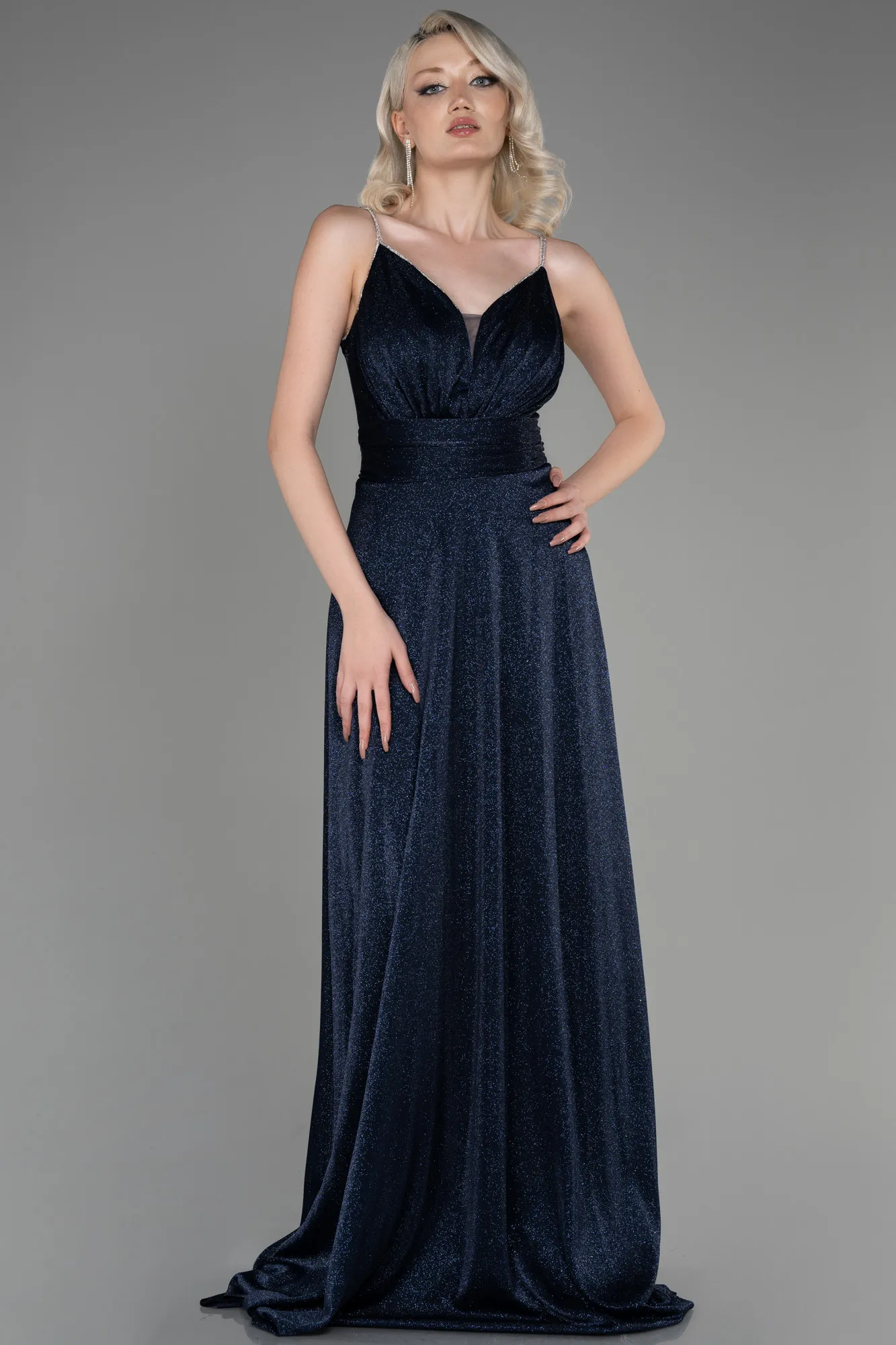 Navy Blue Long Evening Dress ABU3863