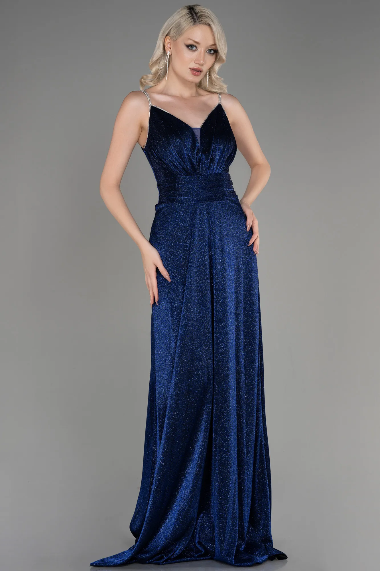 Navy Blue Long Evening Dress ABU3863