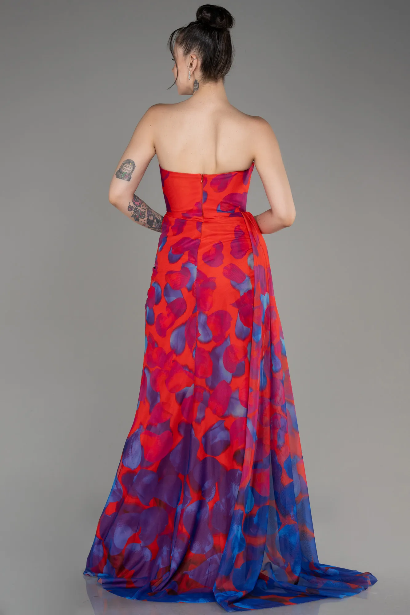 Coral Long Evening Dress ABU3966