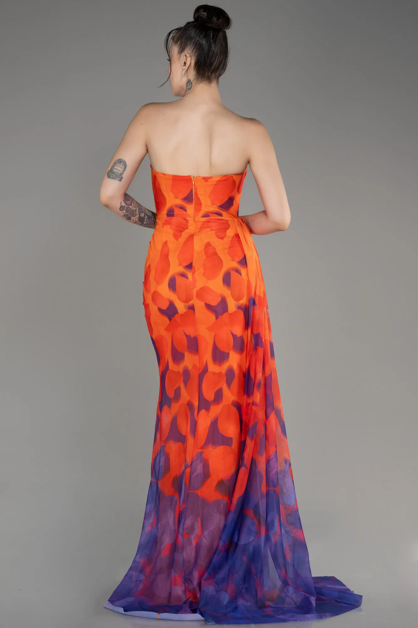 Coral Long Evening Dress ABU3966