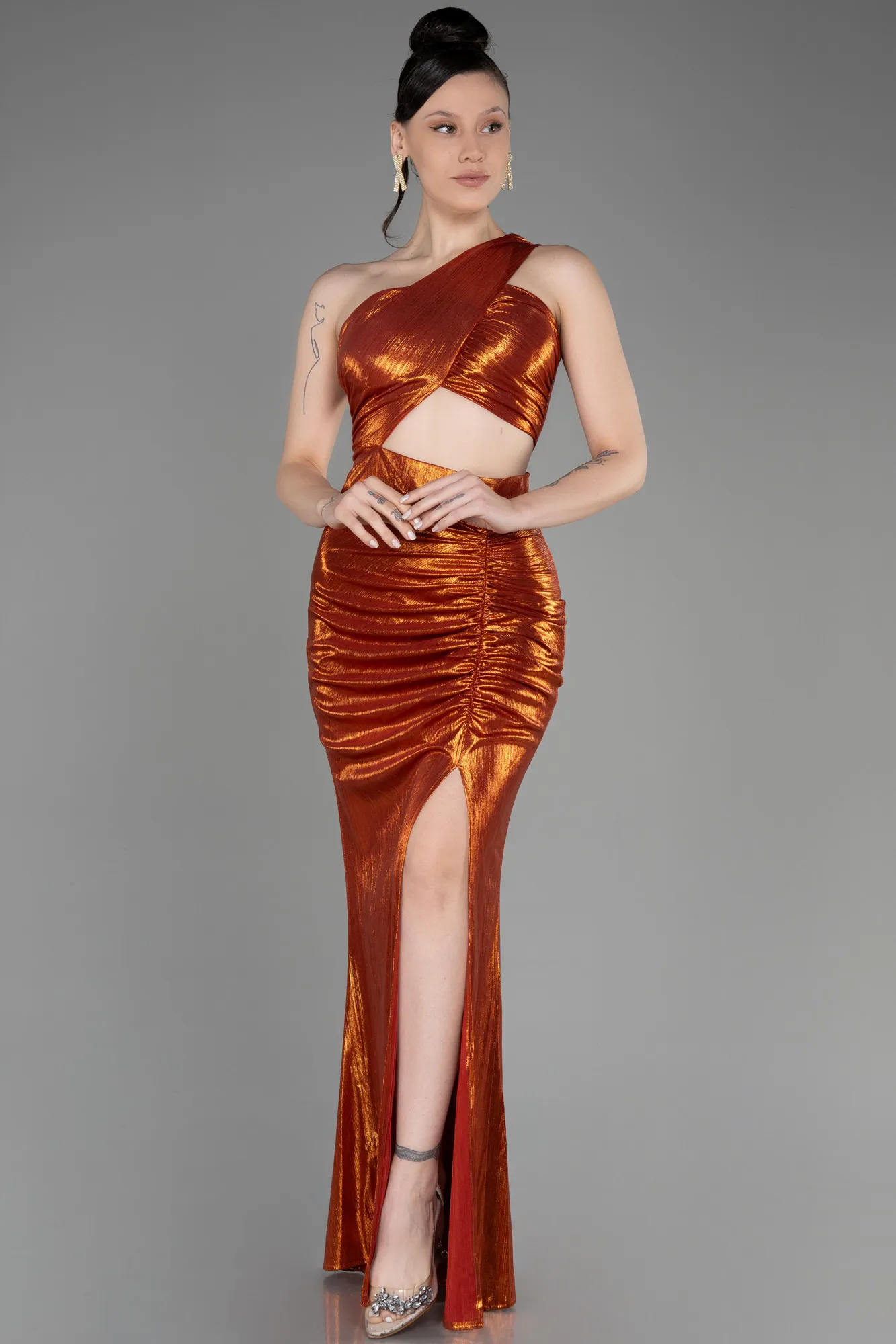 Copper Long Evening Dress ABU3848.