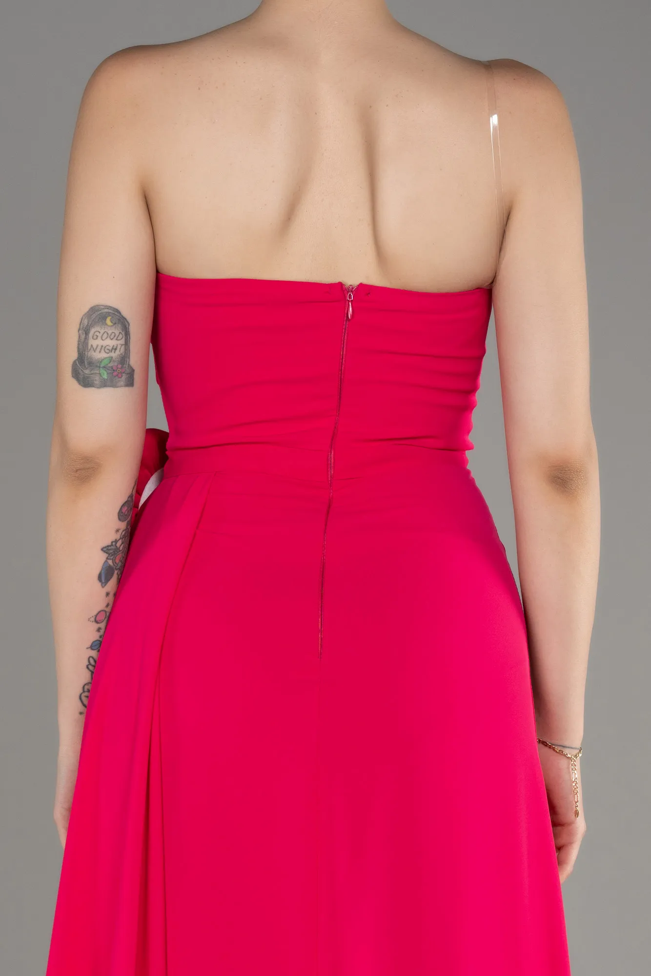 Robe de Soirée Longue Mousseline Corail ABU3974