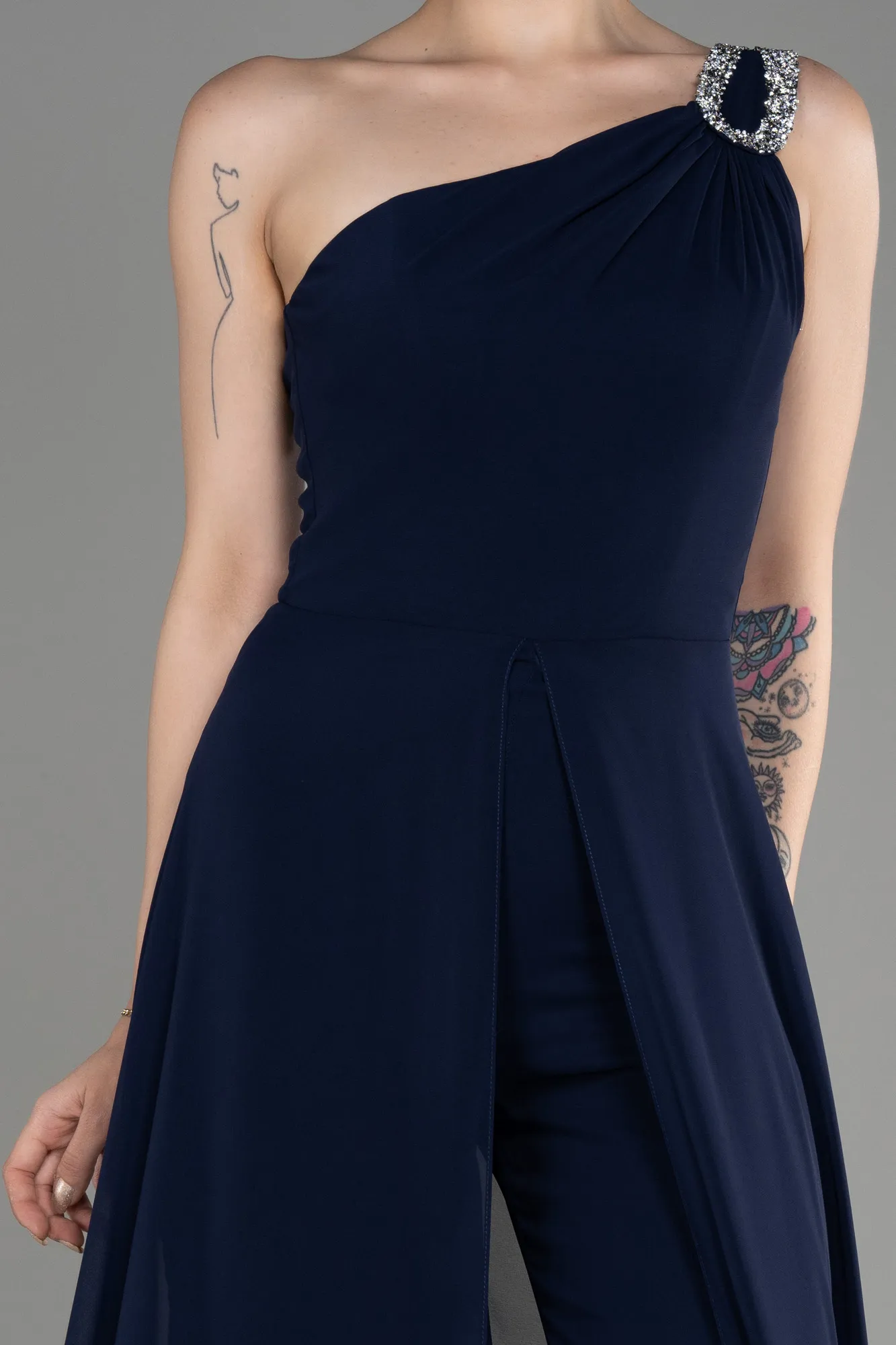 Robe De Soirée Longue Mousseline Noir ABT116