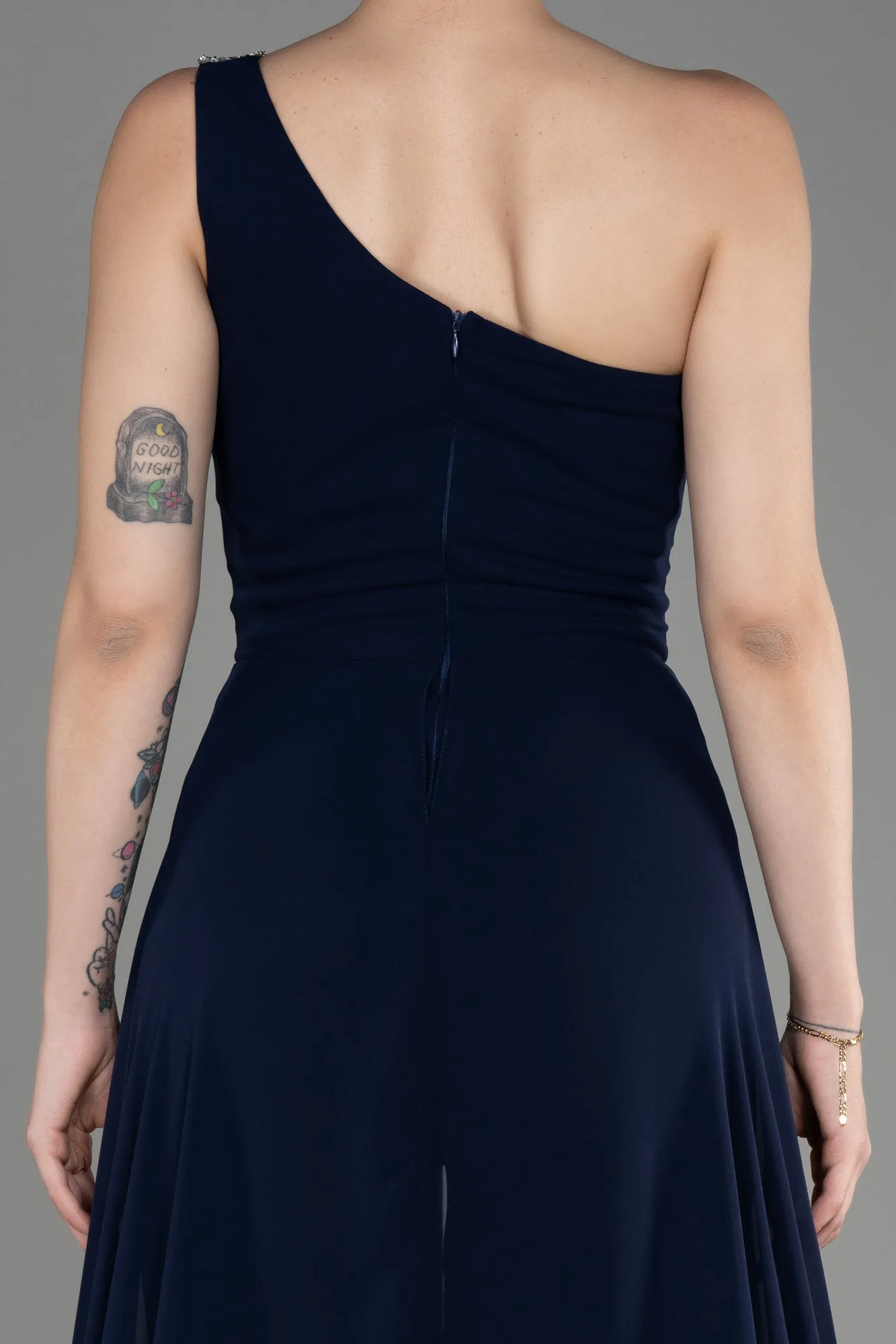 Robe De Soirée Longue Mousseline Noir ABT116