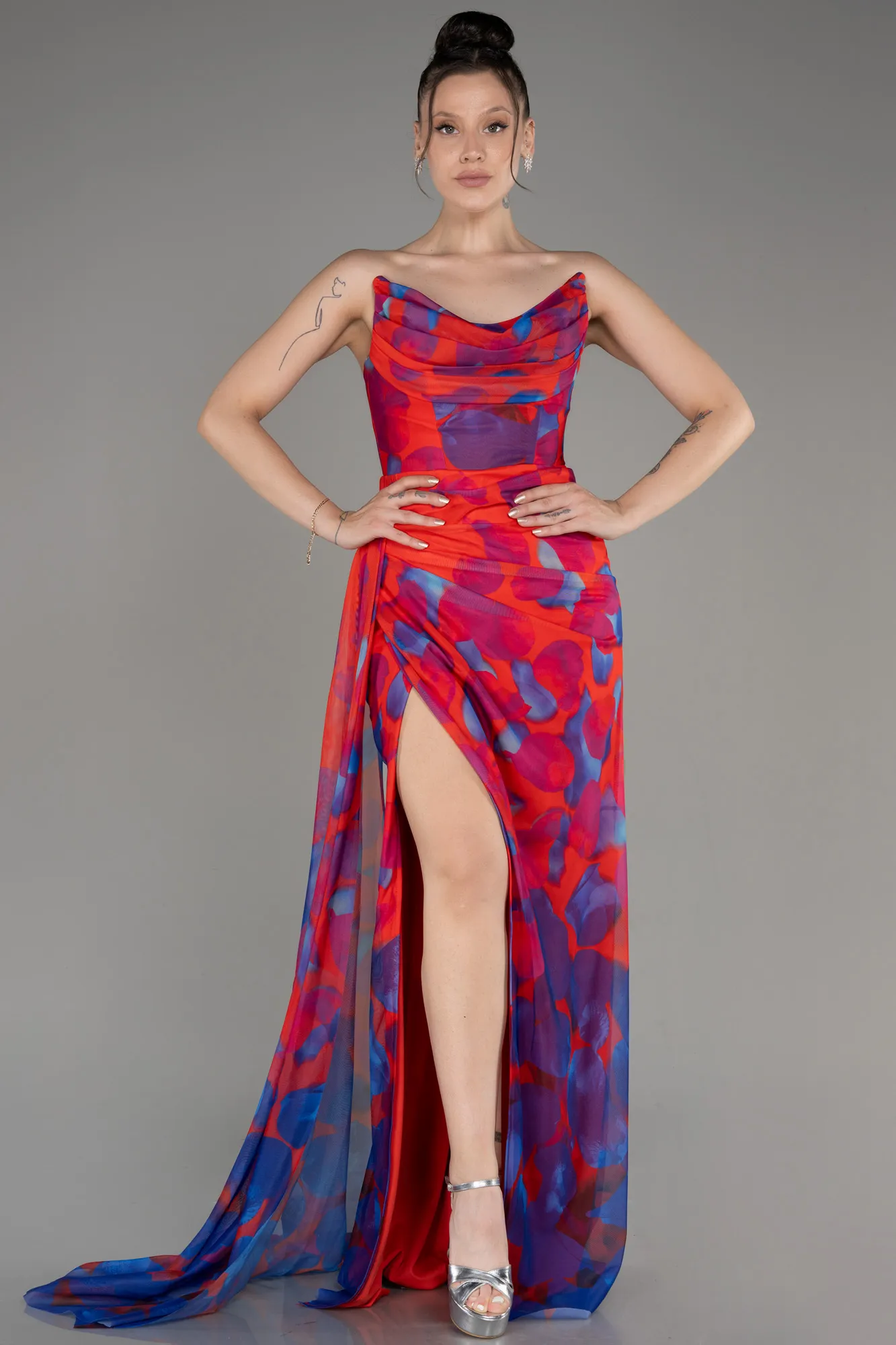 Robe de Soirée Longue Orange ABU3966