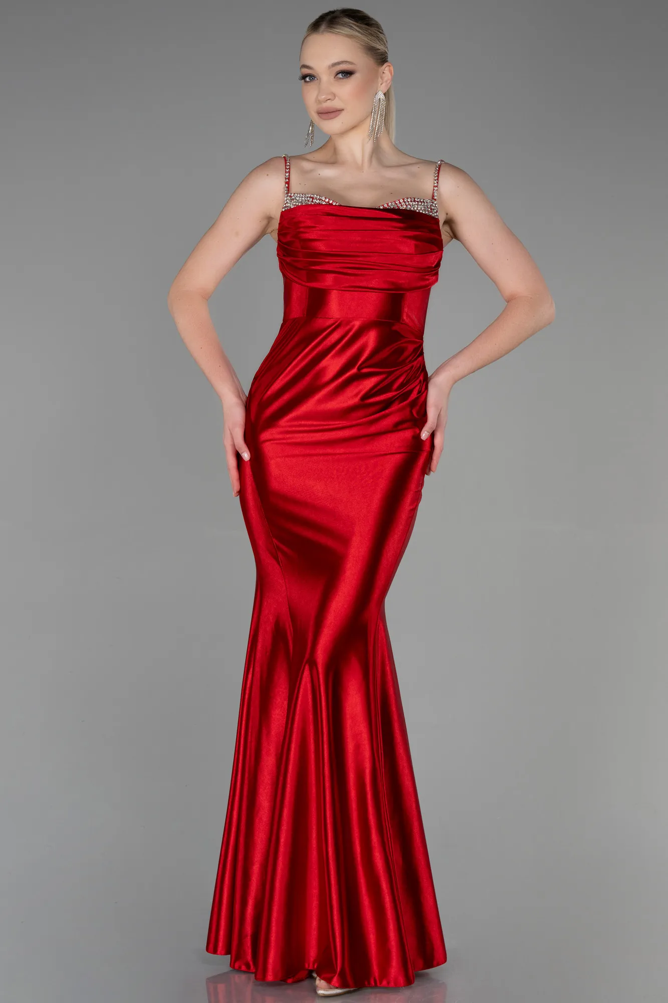 Robe de Soirée Longue Rouge ABU3334