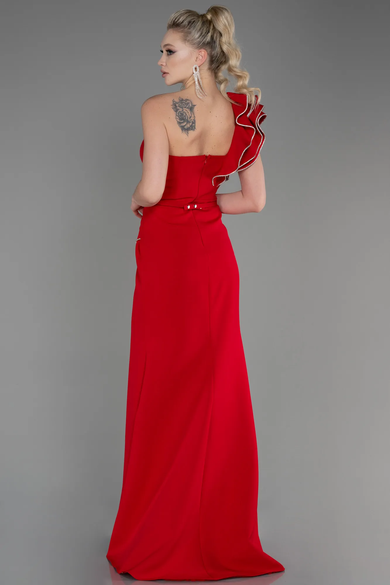 Robe De Soirée Longue Rouge ABU3605